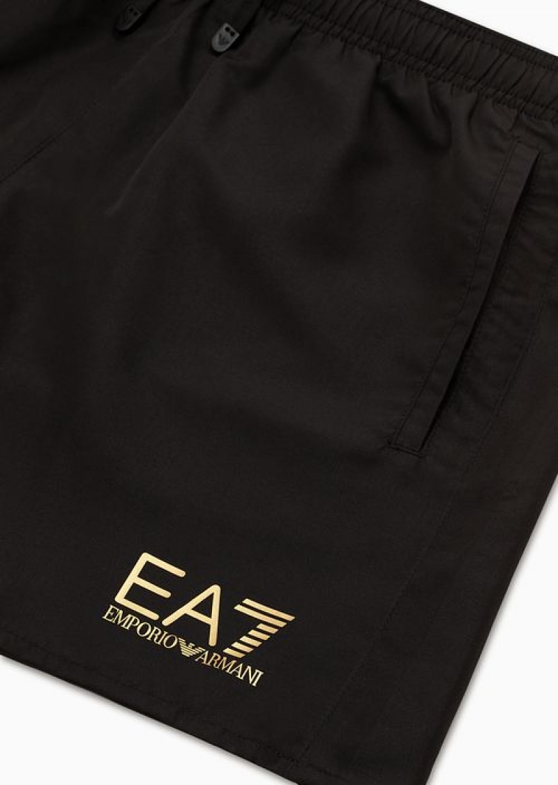 Black 8 Emporio Armani Swim Trunks With Logo | EA7-SN59884