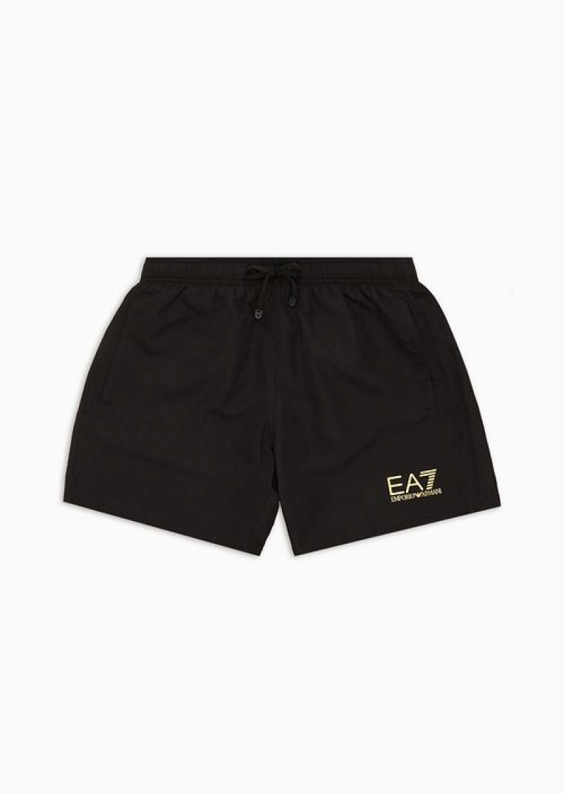 Black 8 Emporio Armani Swim Trunks With Logo | EA7-SN59884