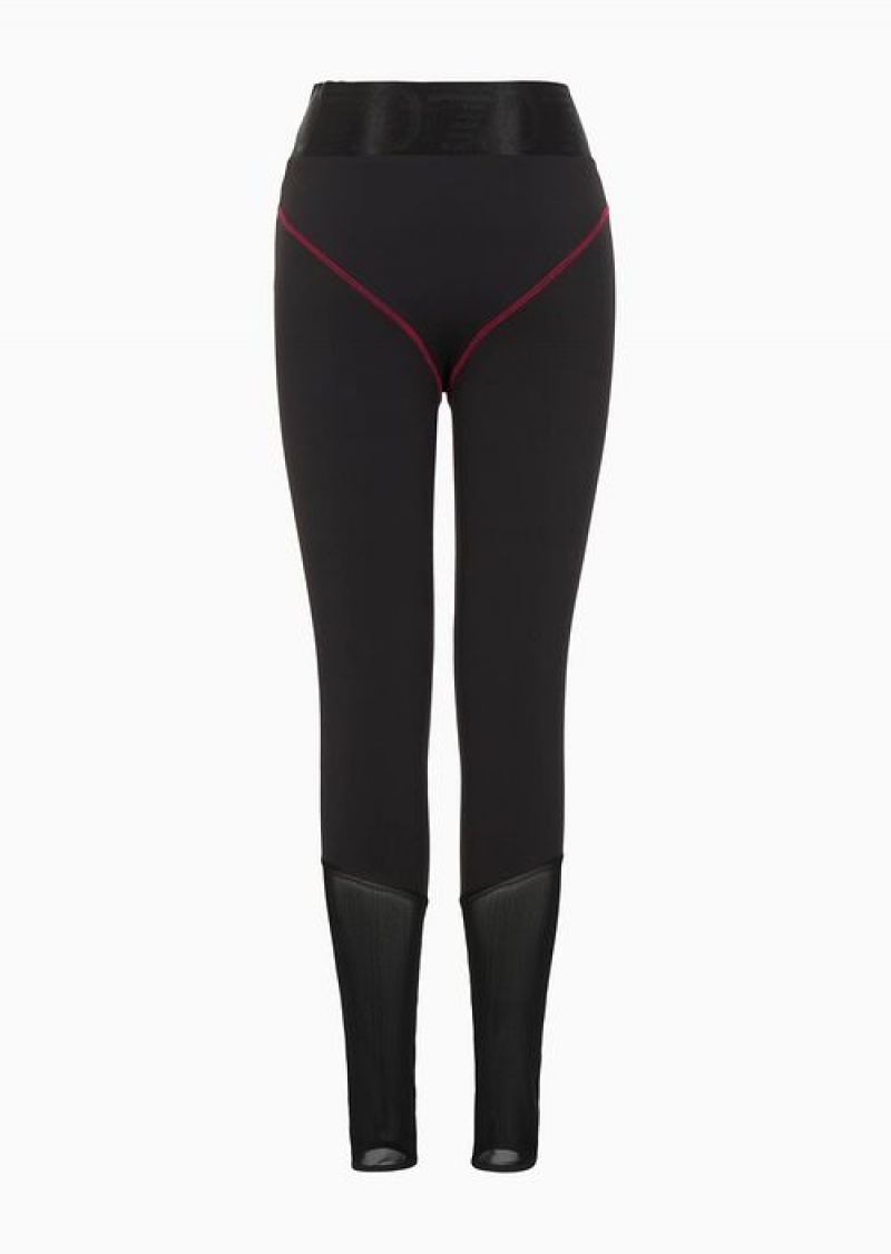 Black Emporio Armani 7.0 Leggings In Technical Fabric | EA7-SN59538