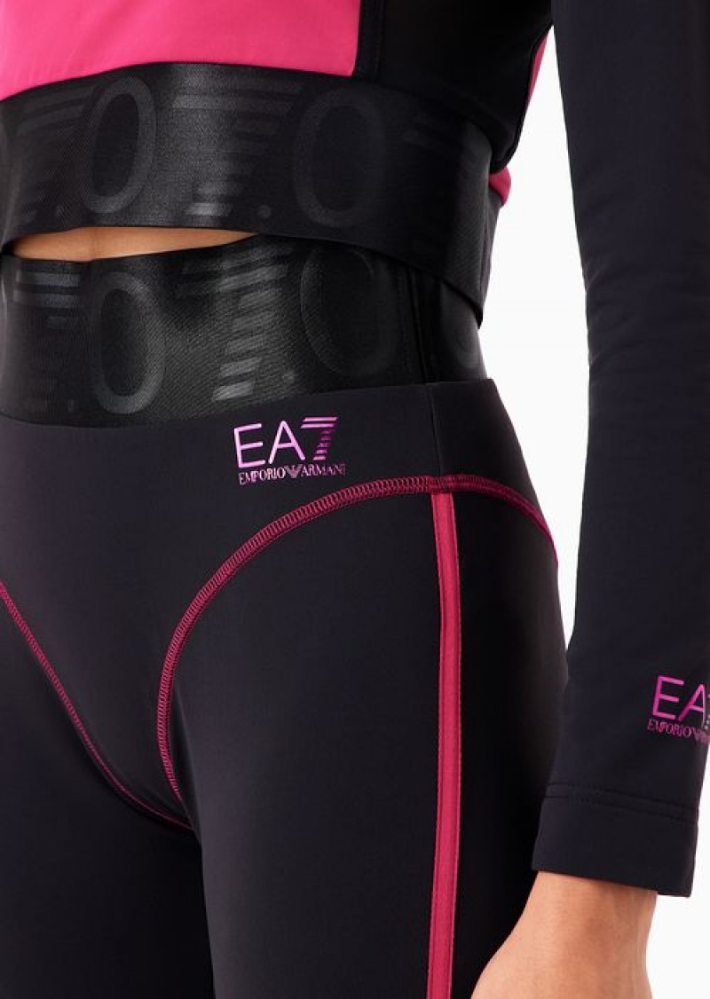 Black Emporio Armani 7.0 Leggings In Technical Fabric | EA7-SN59538