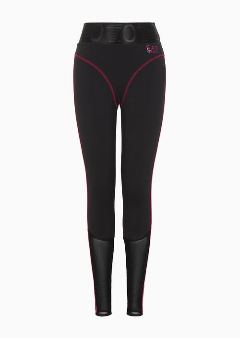 Black Emporio Armani 7.0 Leggings In Technical Fabric | EA7-SN59538