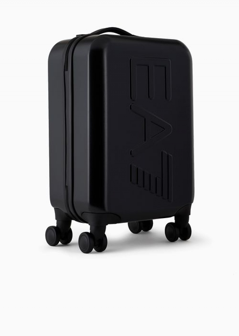 Black Emporio Armani Abs Cabin Trolley With Oversized Logo | EA7-SN59685