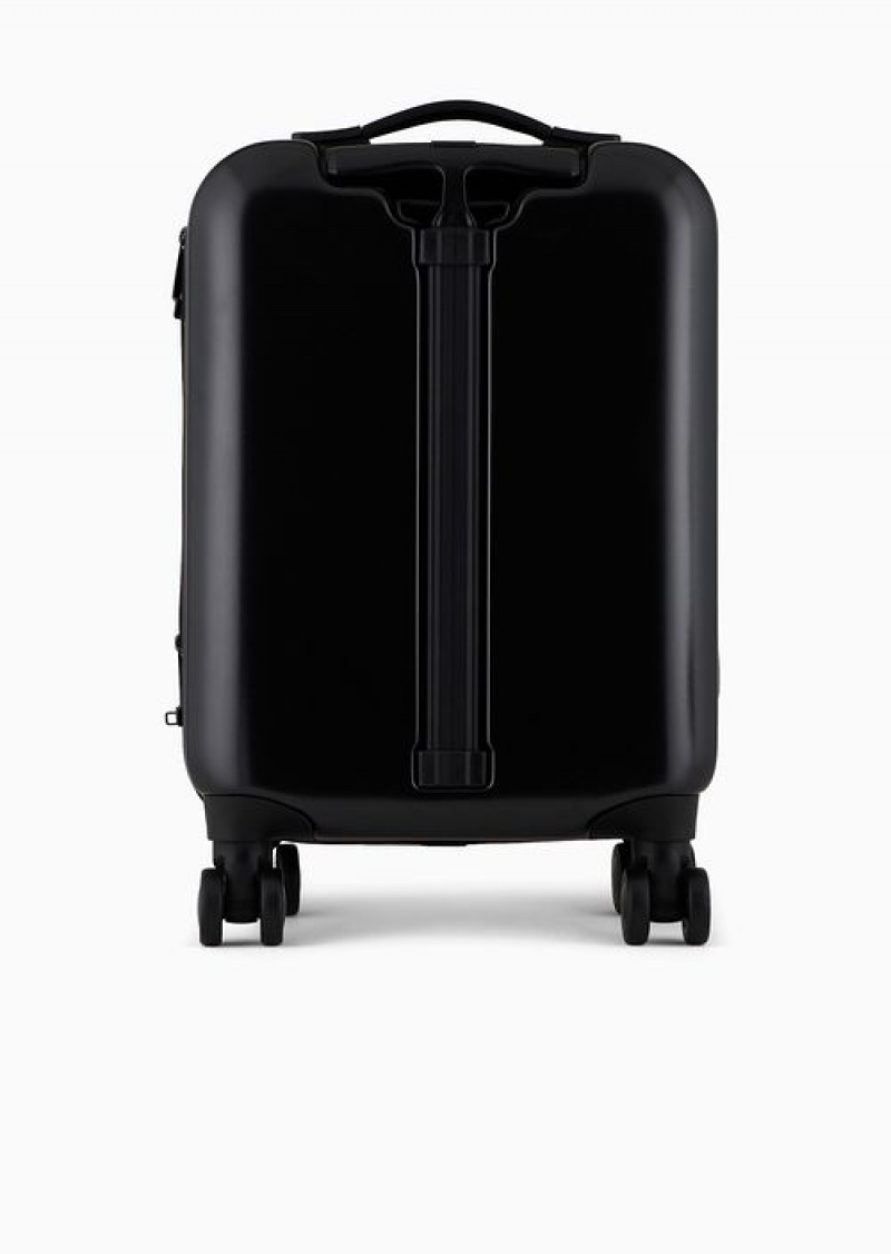 Black Emporio Armani Abs Cabin Trolley With Oversized Logo | EA7-SN59685