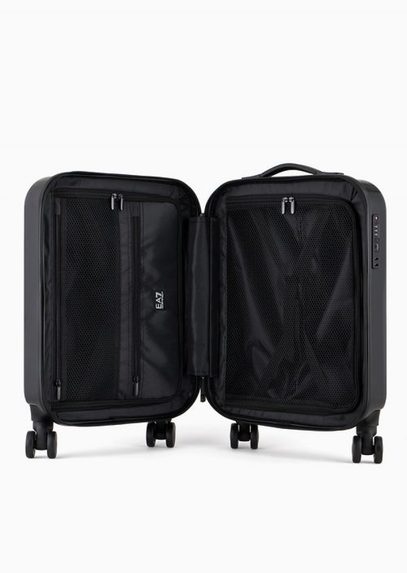 Black Emporio Armani Abs Cabin Trolley With Oversized Logo | EA7-SN59685