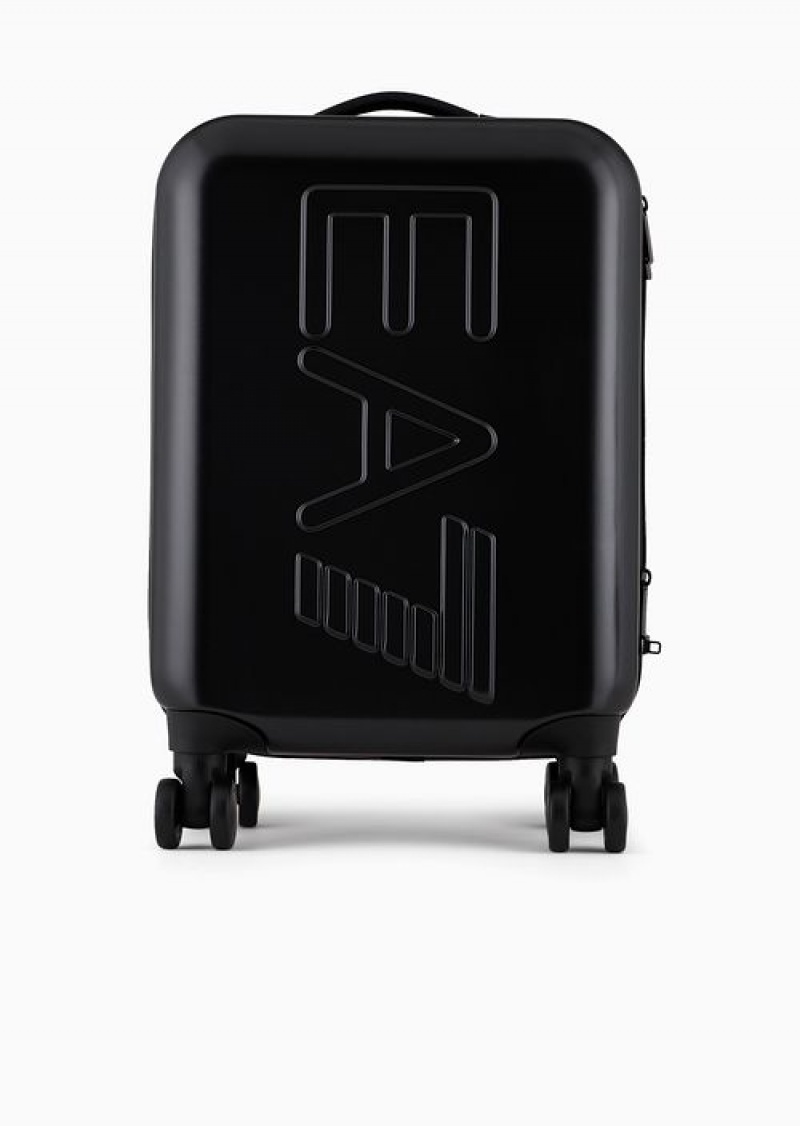 Black Emporio Armani Abs Cabin Trolley With Oversized Logo | EA7-SN59685