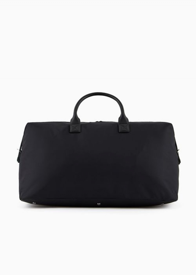 Black Emporio Armani Armani Sustainability Values Recycled Nylon Weekend Bag | EA-SN59109