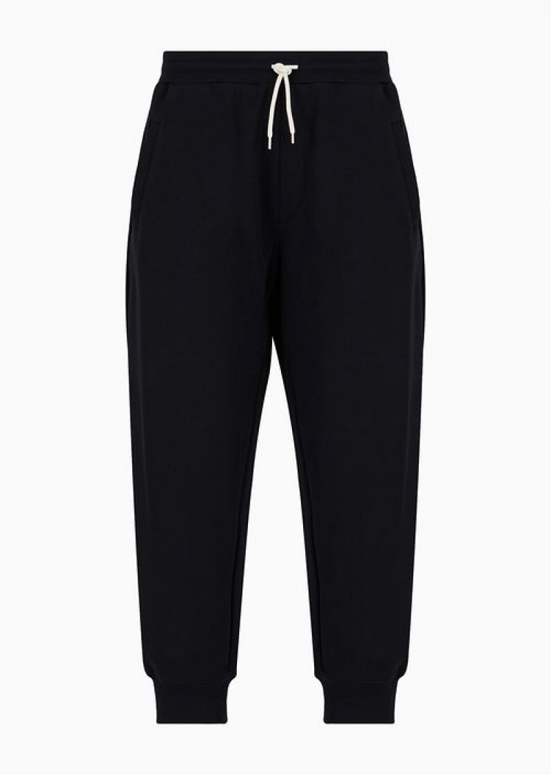 Black Emporio Armani Asv Capsule Drawstring Joggers | EA-SN58349