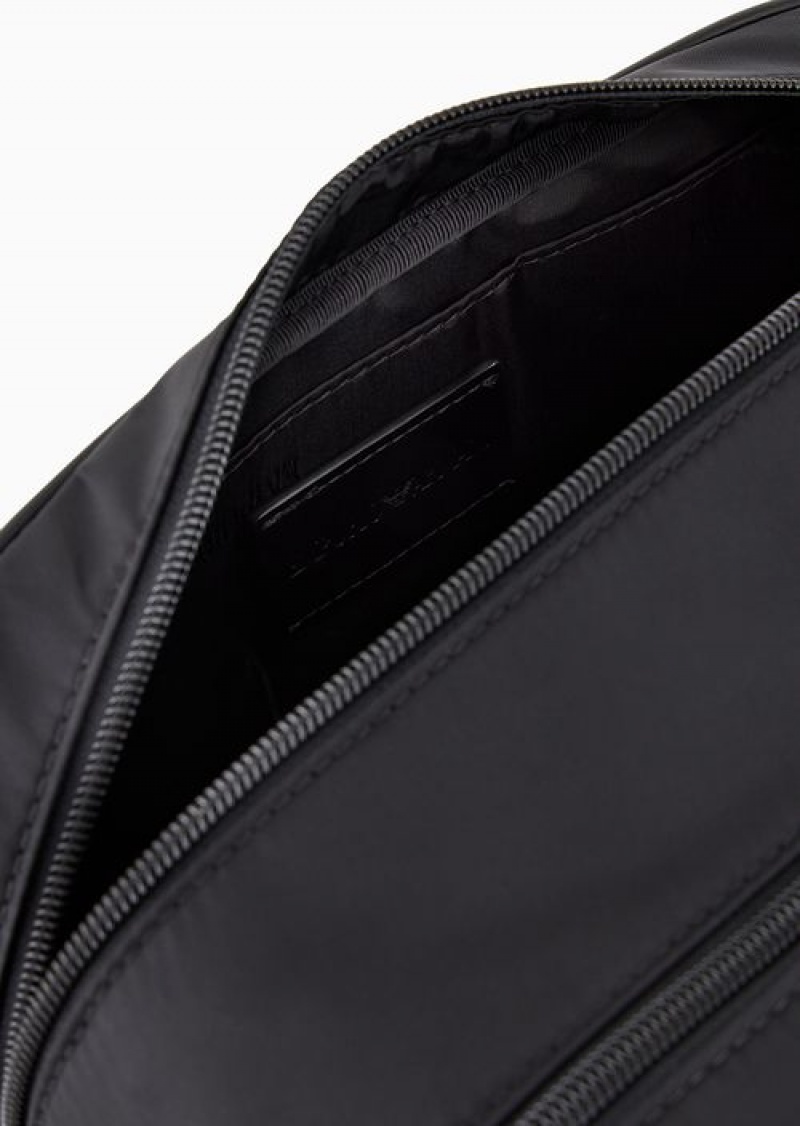 Black Emporio Armani Asv Recycled Nylon Washbag | EA-SN59277