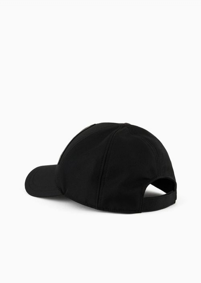 Black Emporio Armani Baseball Cap With Sail Patch | EA-SN59202