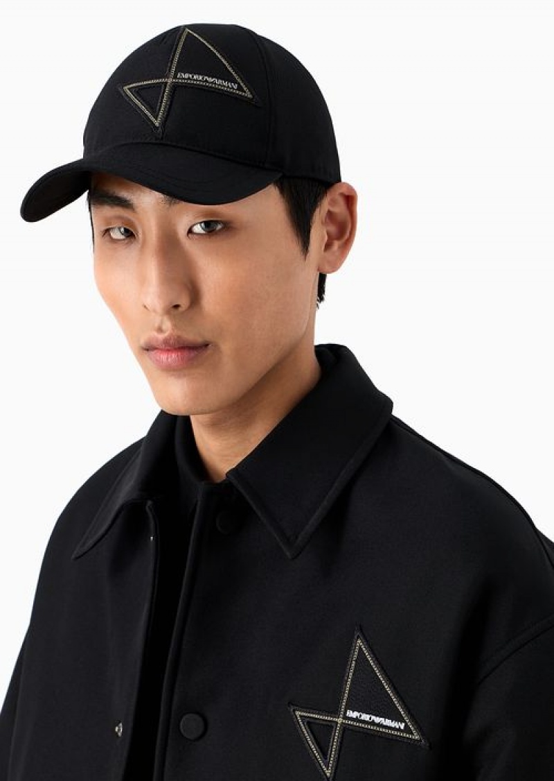 Black Emporio Armani Baseball Cap With Sail Patch | EA-SN59202