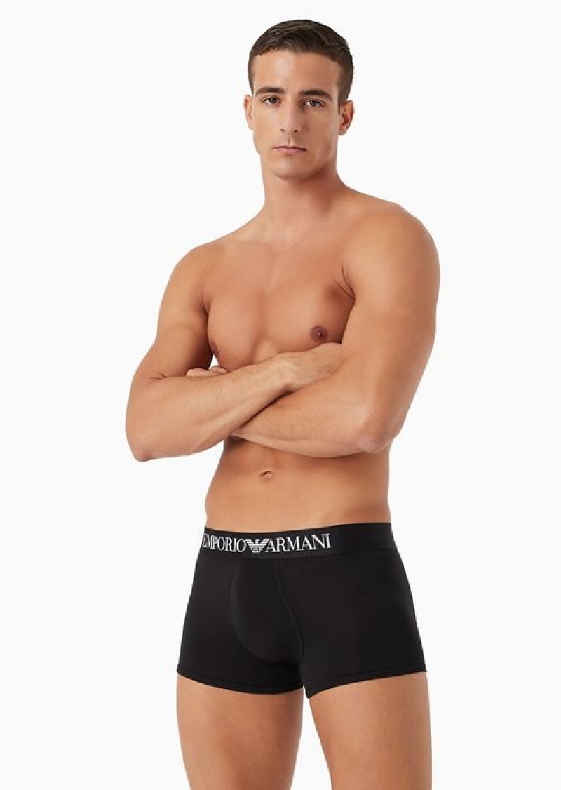 Black Emporio Armani Basic Boxer Briefs With Logo Waistband | EA-SN58790