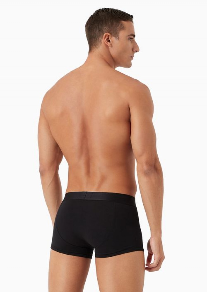 Black Emporio Armani Basic Boxer Briefs With Logo Waistband | EA-SN58790