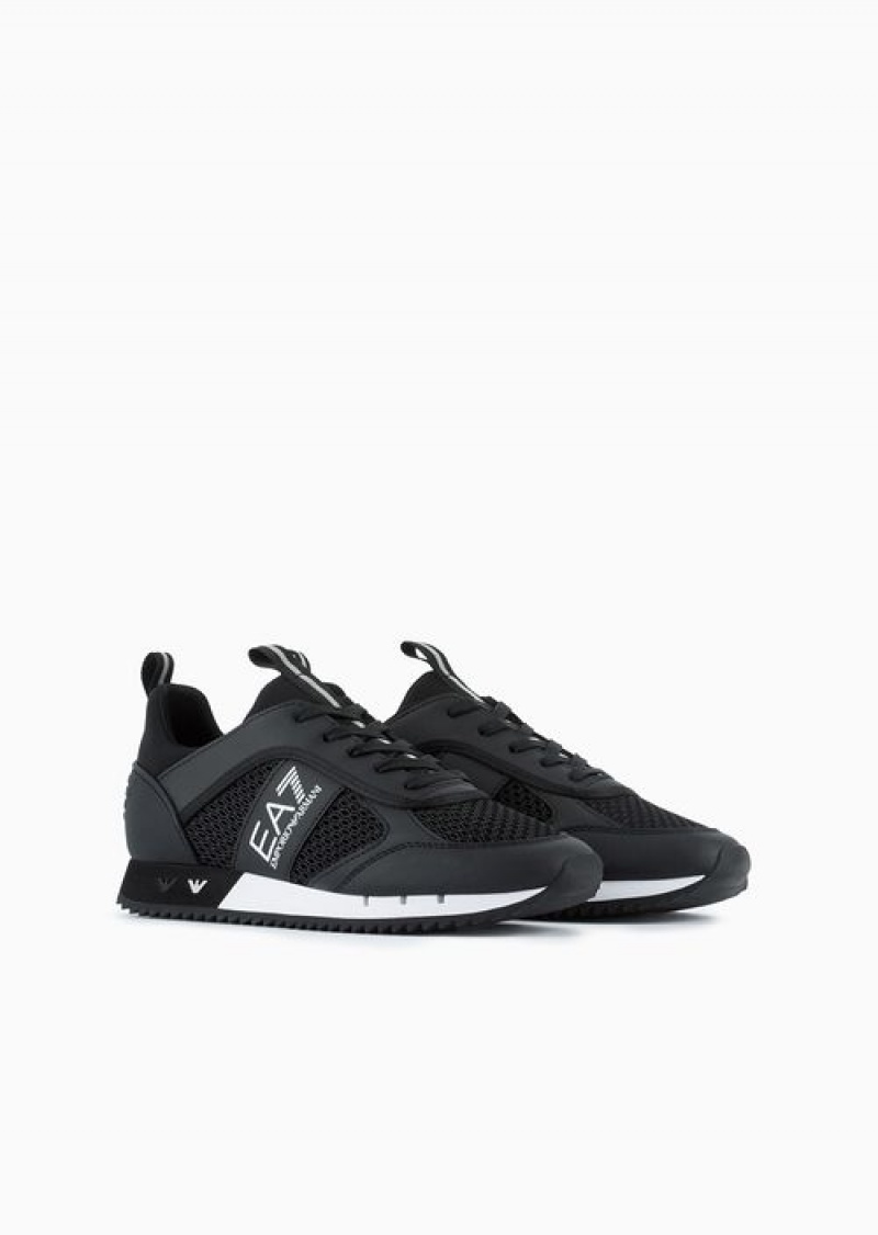 Black Emporio Armani Black & White Sneakers | EA7-SN59766