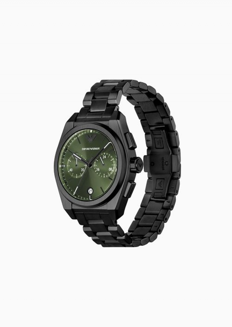 Black Emporio Armani Chronograph Black Stainless Steel Watch | EA-SN59328