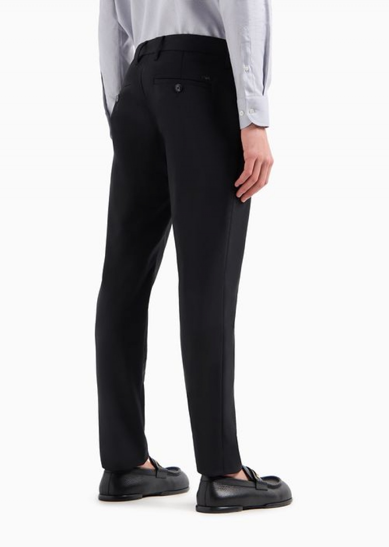 Black Emporio Armani Comfort-gabardine Chinos | EA-SN58404