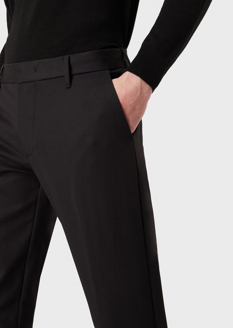 Black Emporio Armani Comfort-gabardine Chinos | EA-SN58404