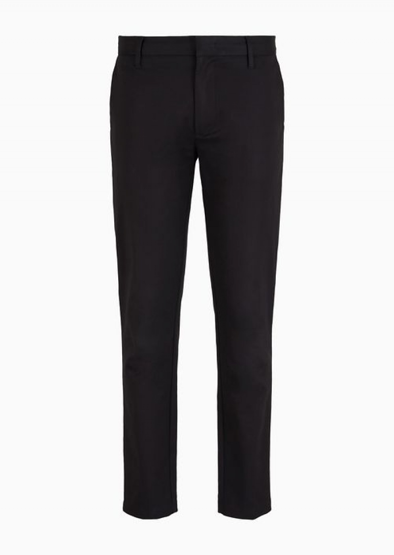 Black Emporio Armani Comfort-gabardine Chinos | EA-SN58404