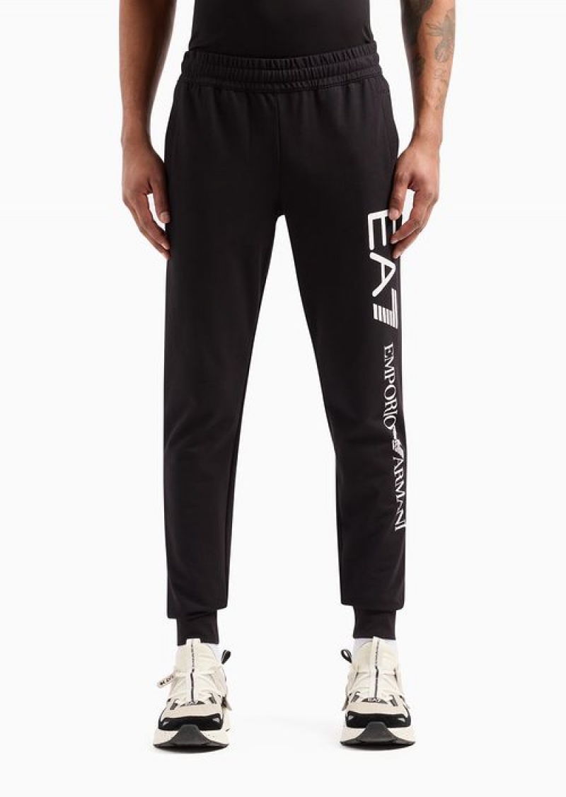 Black Emporio Armani Cotton Logo Series Joggers | EA7-SN59856