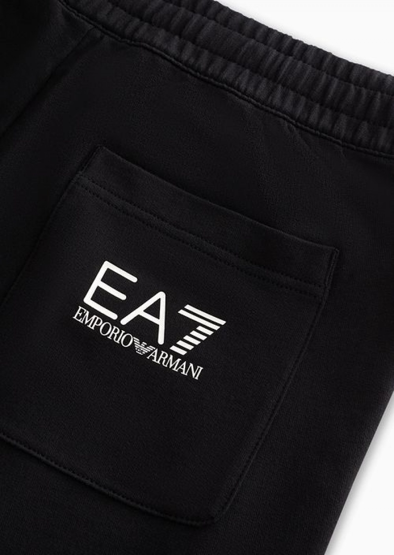 Black Emporio Armani Cotton Logo Series Joggers | EA7-SN59856