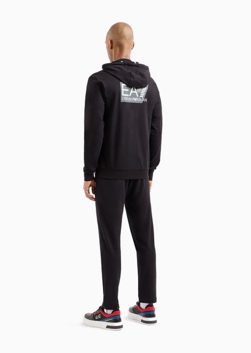 Black Emporio Armani Cotton Visibility Tracksuit | EA7-SN59911