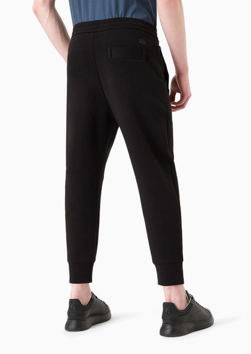 Black Emporio Armani Double-jersey Joggers | EA-SN58365