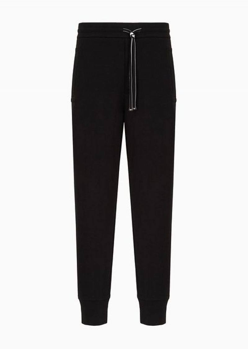 Black Emporio Armani Double-jersey Joggers | EA-SN58365