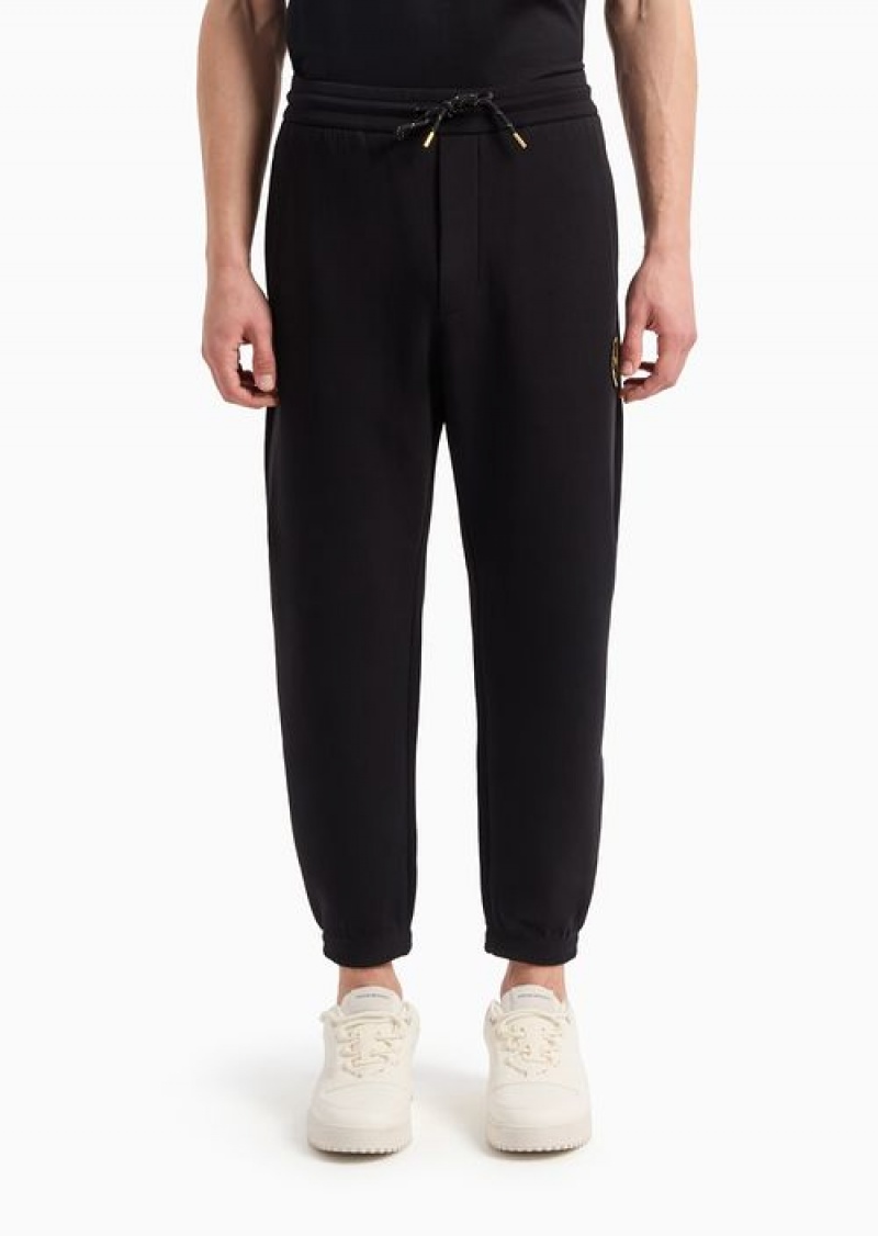 Black Emporio Armani Drawstring Joggers With A Ramadan Capsule Collection Patch | EA-SN58406