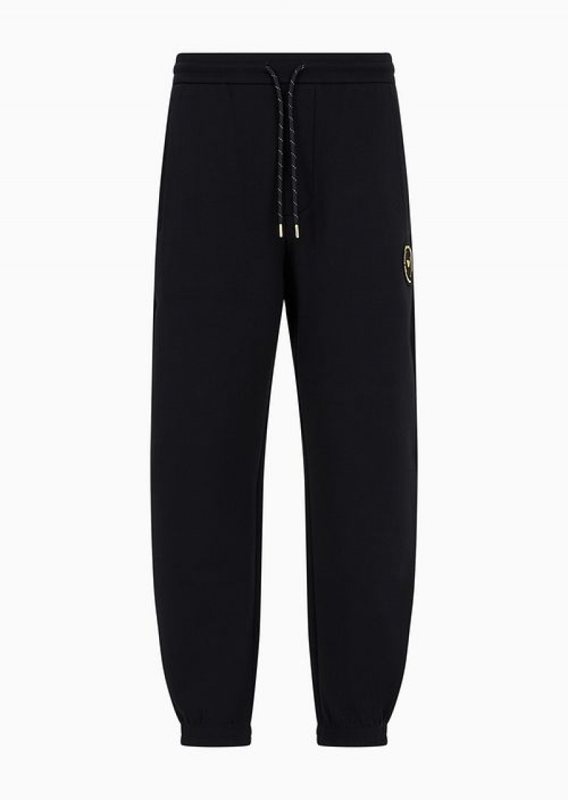 Black Emporio Armani Drawstring Joggers With A Ramadan Capsule Collection Patch | EA-SN58406