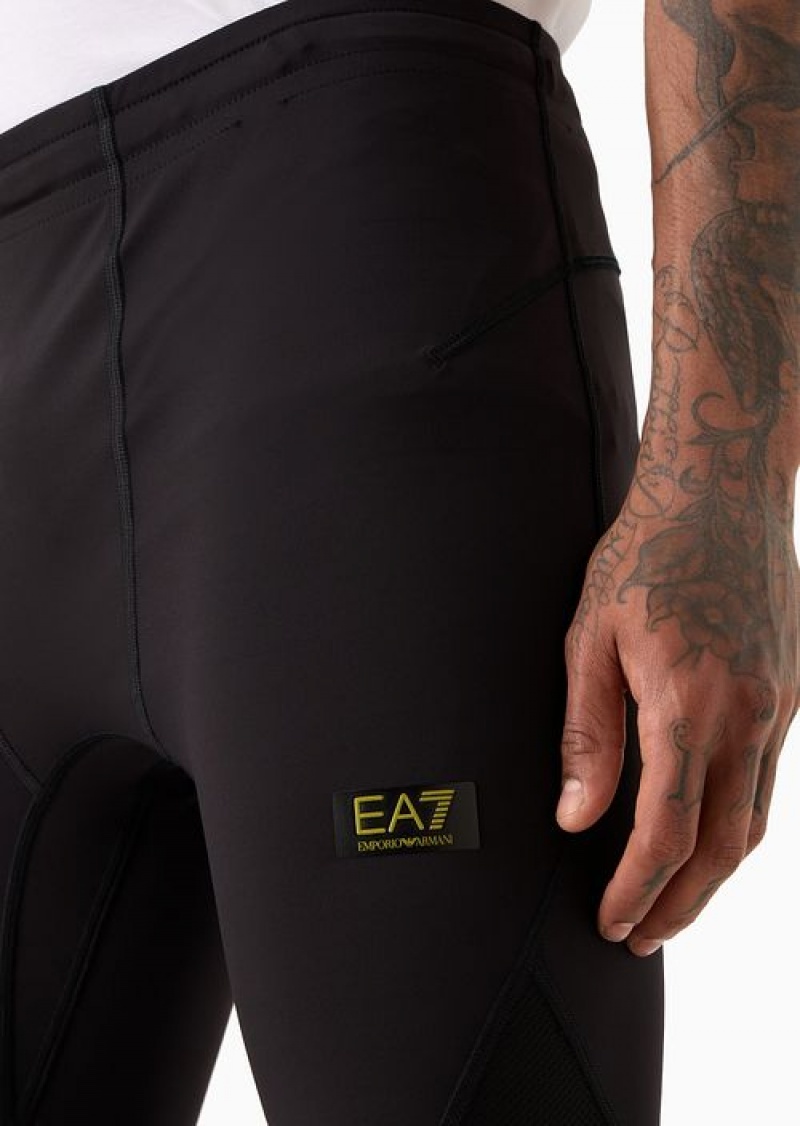 Black Emporio Armani Dynamic Athlete Cycling Shorts In Vigor7 Technical Fabric | EA7-SN59833