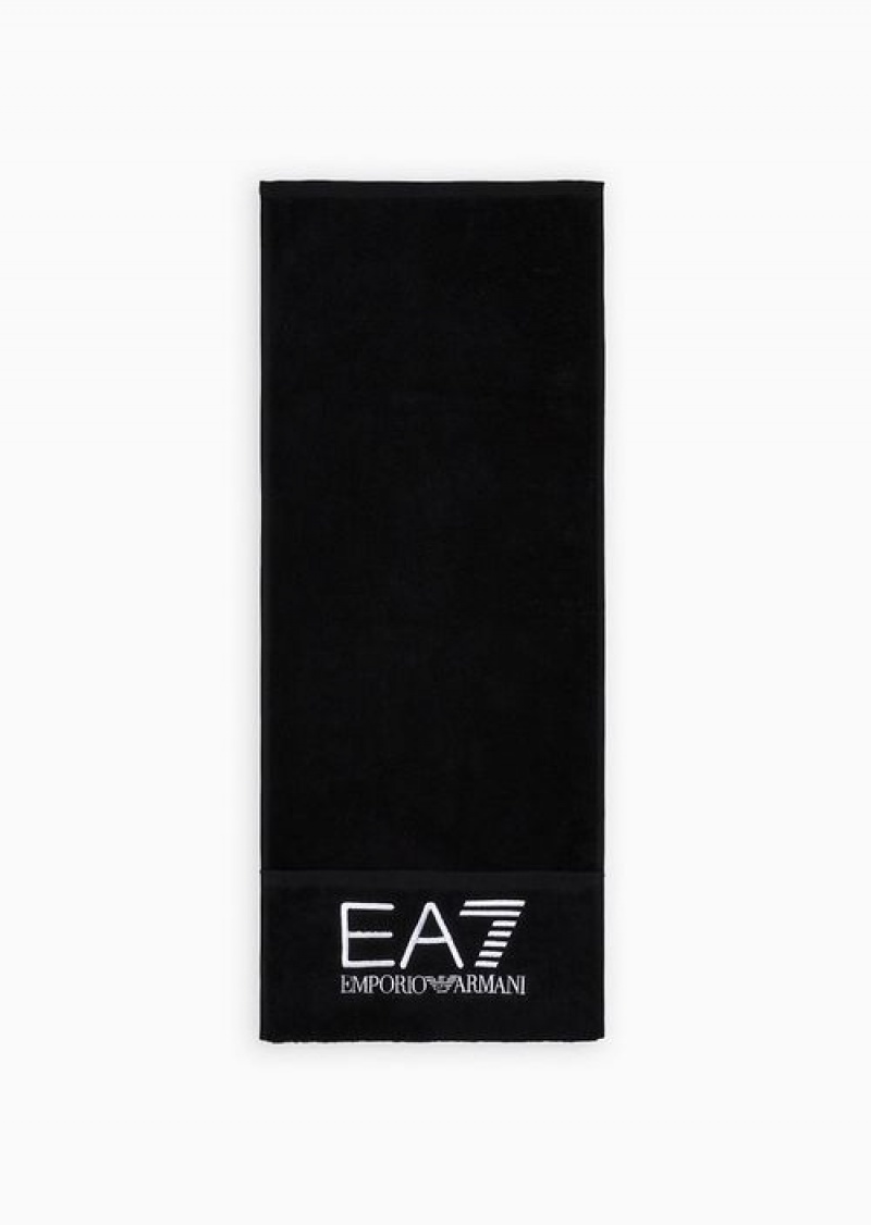 Black Emporio Armani Dynamic Athlete Gym Towel | EA7-SN59681