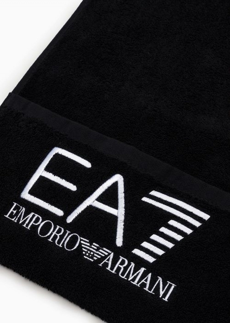 Black Emporio Armani Dynamic Athlete Gym Towel | EA7-SN59681