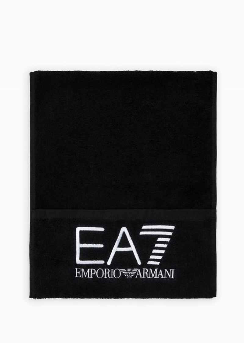 Black Emporio Armani Dynamic Athlete Gym Towel | EA7-SN59681