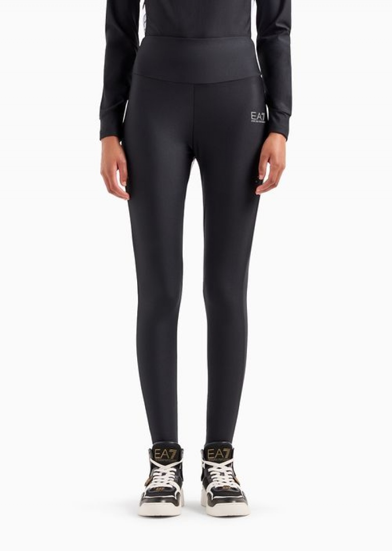 Black Emporio Armani Dynamic Athlete Leggings In Furor7 Technical Fabric | EA7-SN59535