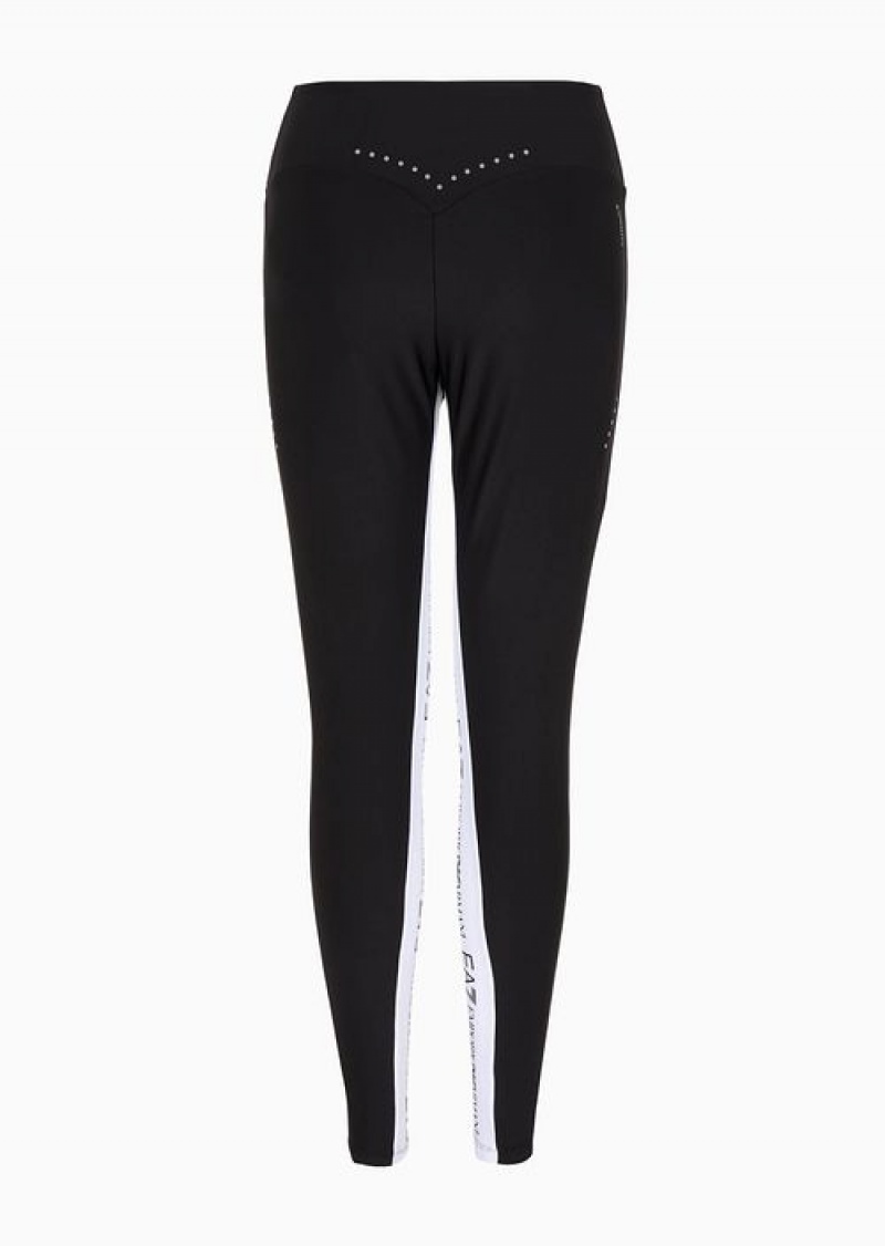 Black Emporio Armani Dynamic Athlete Leggings In Furor7 Technical Fabric | EA7-SN59535