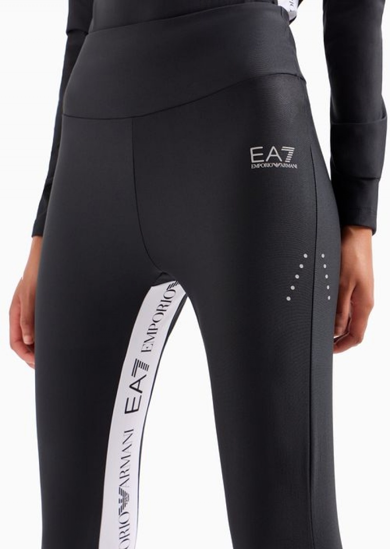 Black Emporio Armani Dynamic Athlete Leggings In Furor7 Technical Fabric | EA7-SN59535