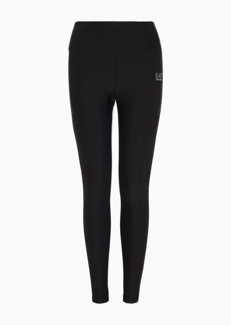 Black Emporio Armani Dynamic Athlete Leggings In Furor7 Technical Fabric | EA7-SN59535