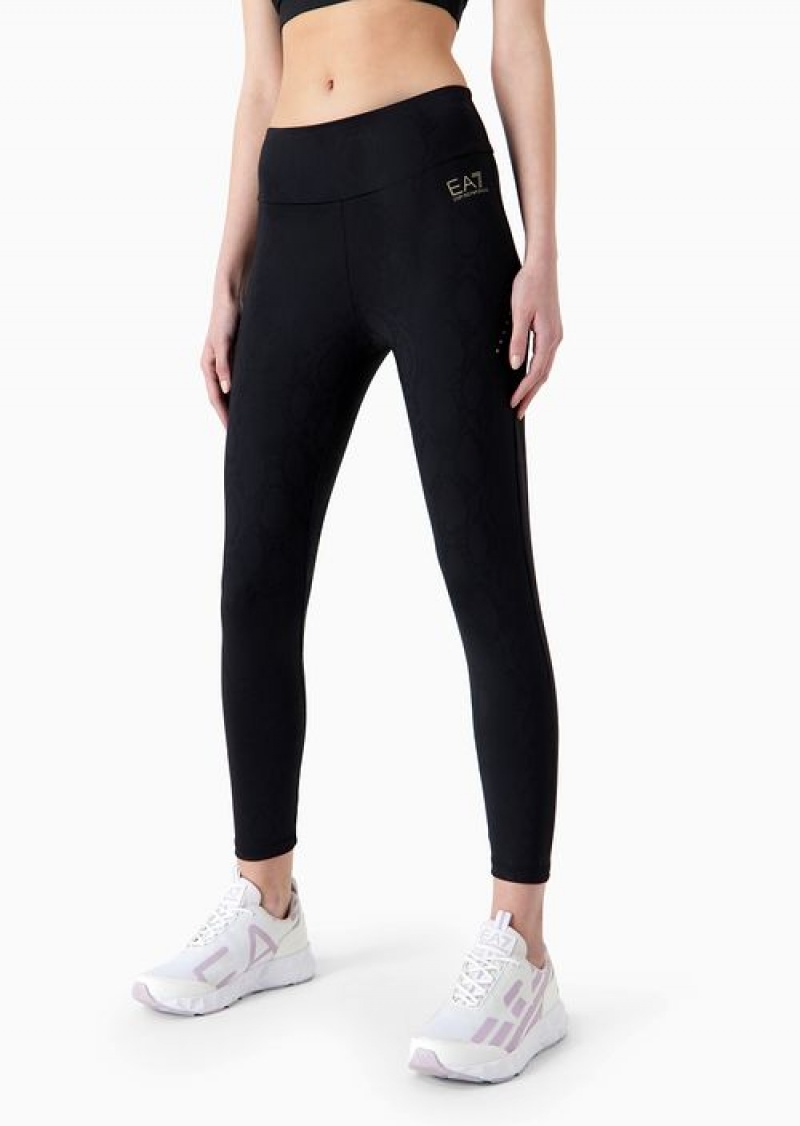 Black Emporio Armani Dynamic Athlete Leggings In Vigor7 Technical Fabric | EA7-SN59536