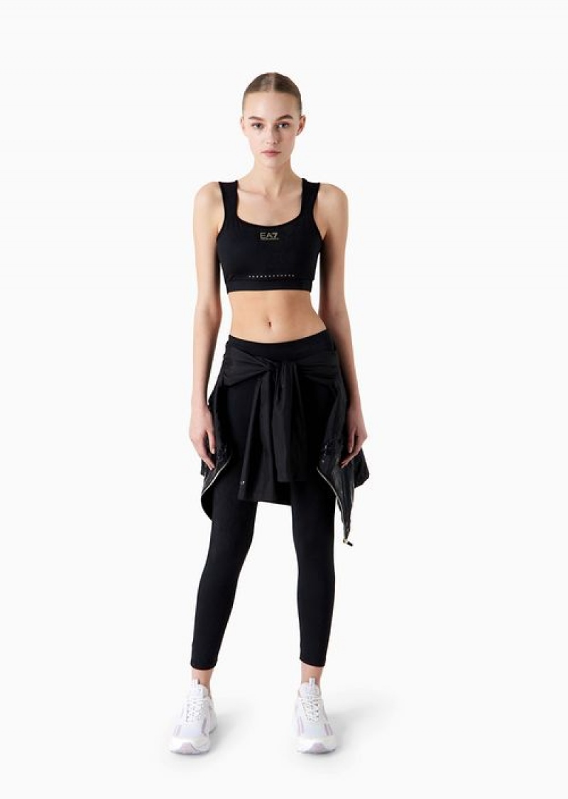 Black Emporio Armani Dynamic Athlete Leggings In Vigor7 Technical Fabric | EA7-SN59536