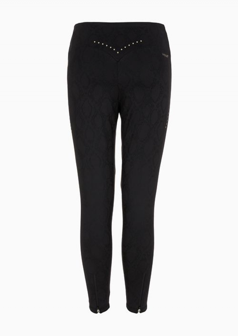 Black Emporio Armani Dynamic Athlete Leggings In Vigor7 Technical Fabric | EA7-SN59536