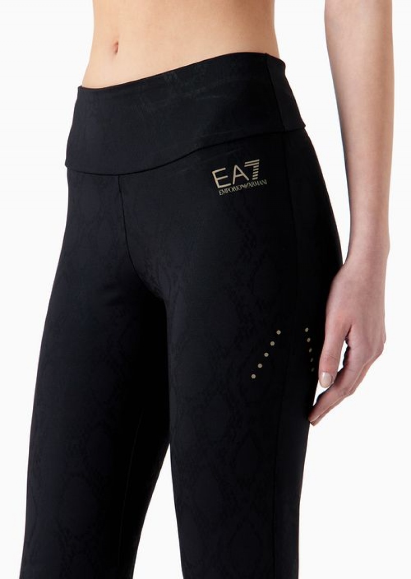 Black Emporio Armani Dynamic Athlete Leggings In Vigor7 Technical Fabric | EA7-SN59536