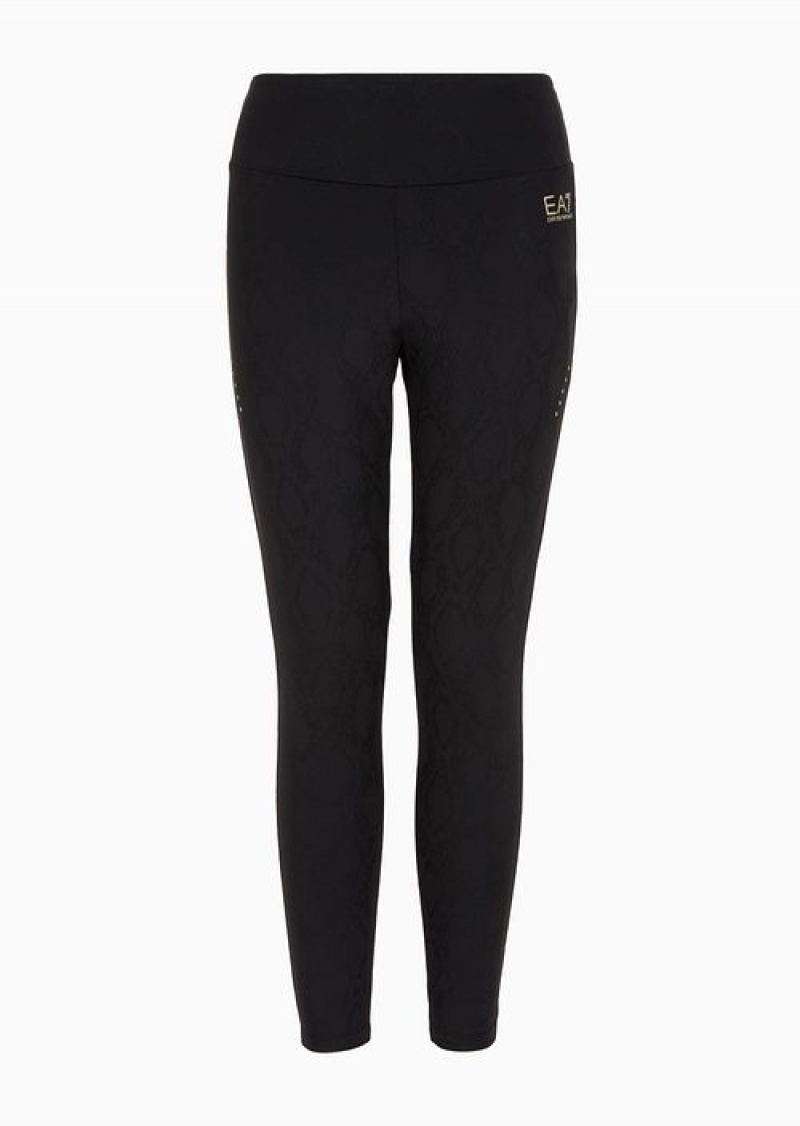 Black Emporio Armani Dynamic Athlete Leggings In Vigor7 Technical Fabric | EA7-SN59536