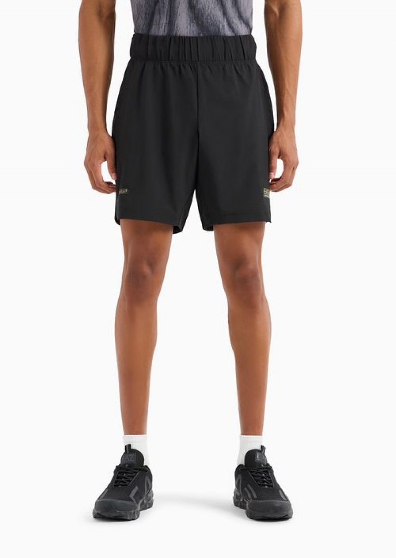 Black Emporio Armani Dynamic Athlete Shorts In Ventus7 Technical Fabric | EA7-SN59832