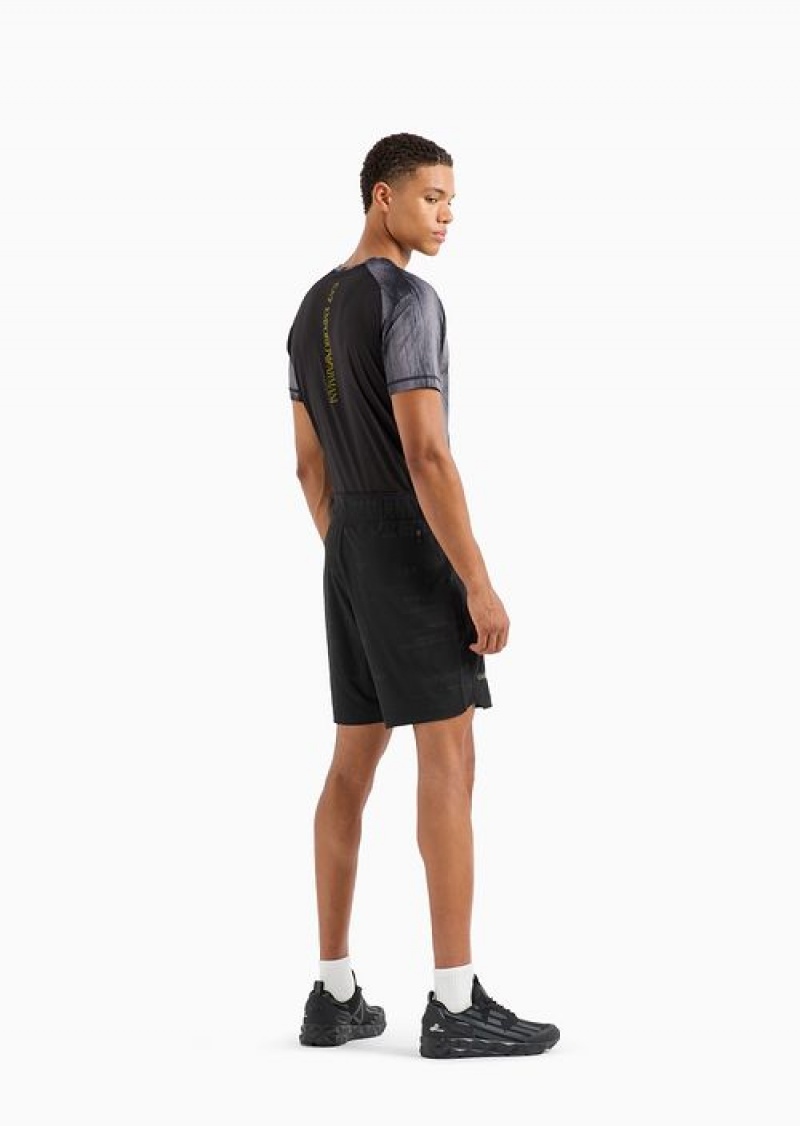 Black Emporio Armani Dynamic Athlete Shorts In Ventus7 Technical Fabric | EA7-SN59832