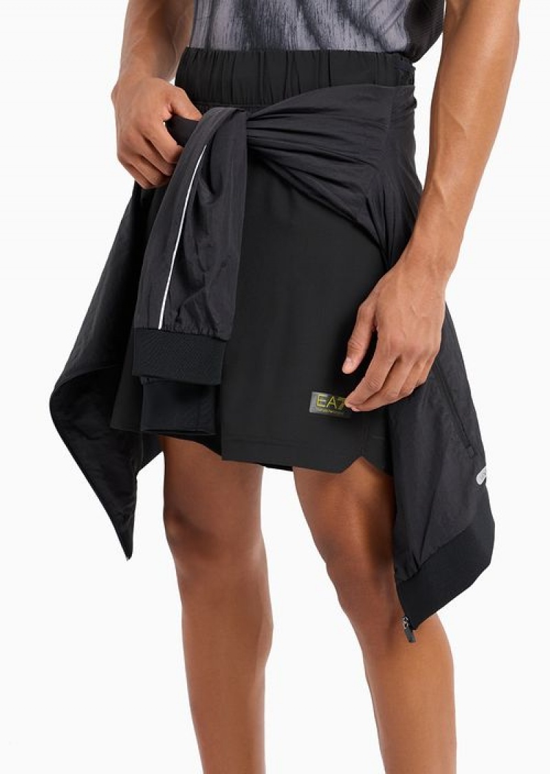 Black Emporio Armani Dynamic Athlete Shorts In Ventus7 Technical Fabric | EA7-SN59832