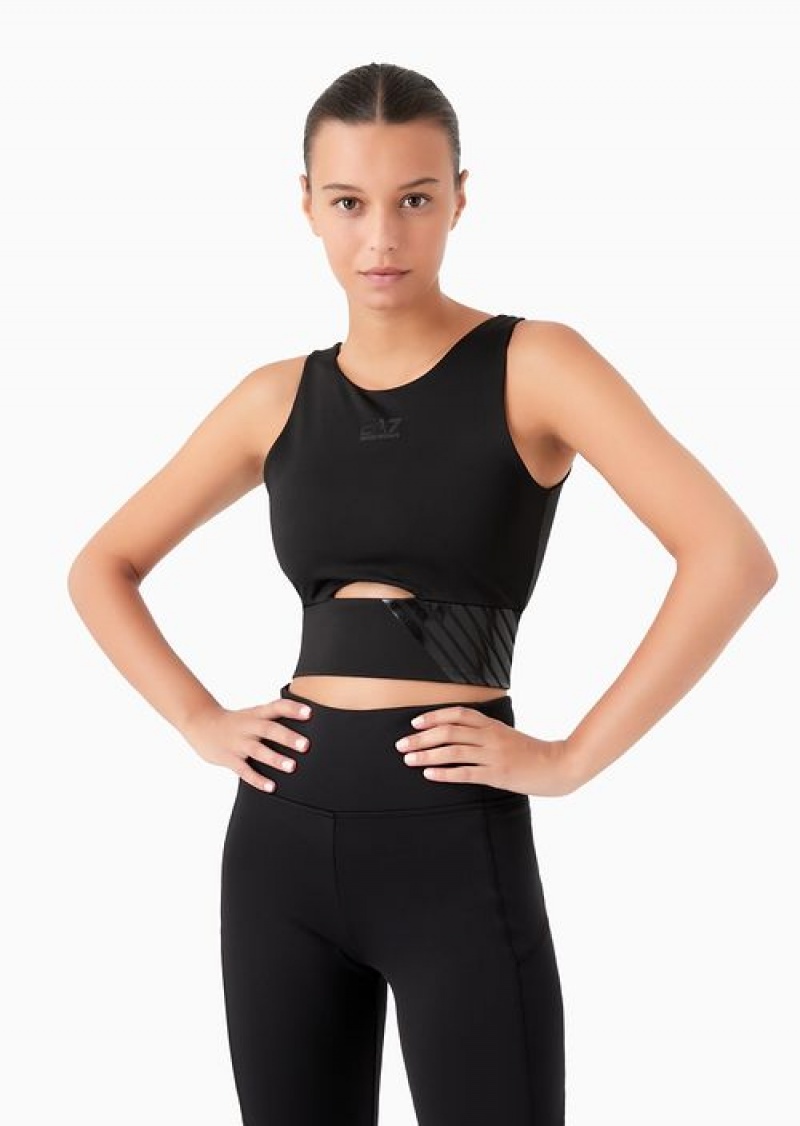 Black Emporio Armani Dynamic Athlete Top In Vigor7 Technical Fabric | EA7-SN59663