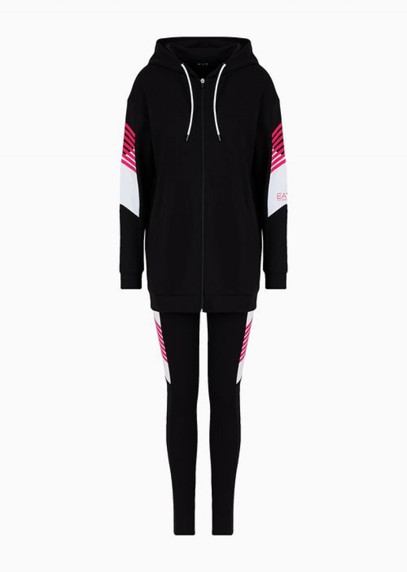 Black Emporio Armani Dynamic Athlete Tracksuit In Natural Ventus7 Technical Fabric Asv | EA7-SN59611