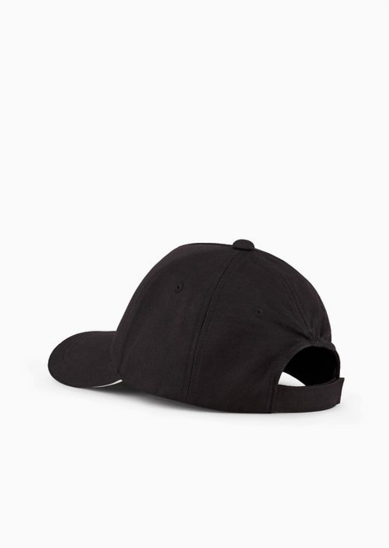 Black Emporio Armani Eagle-print Baseball Cap | EA-SN59182