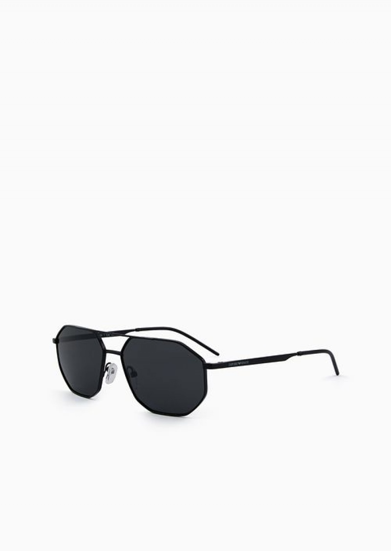 Black Emporio Armani Irregular-shaped Men’s Sunglasses | EA-SN59475