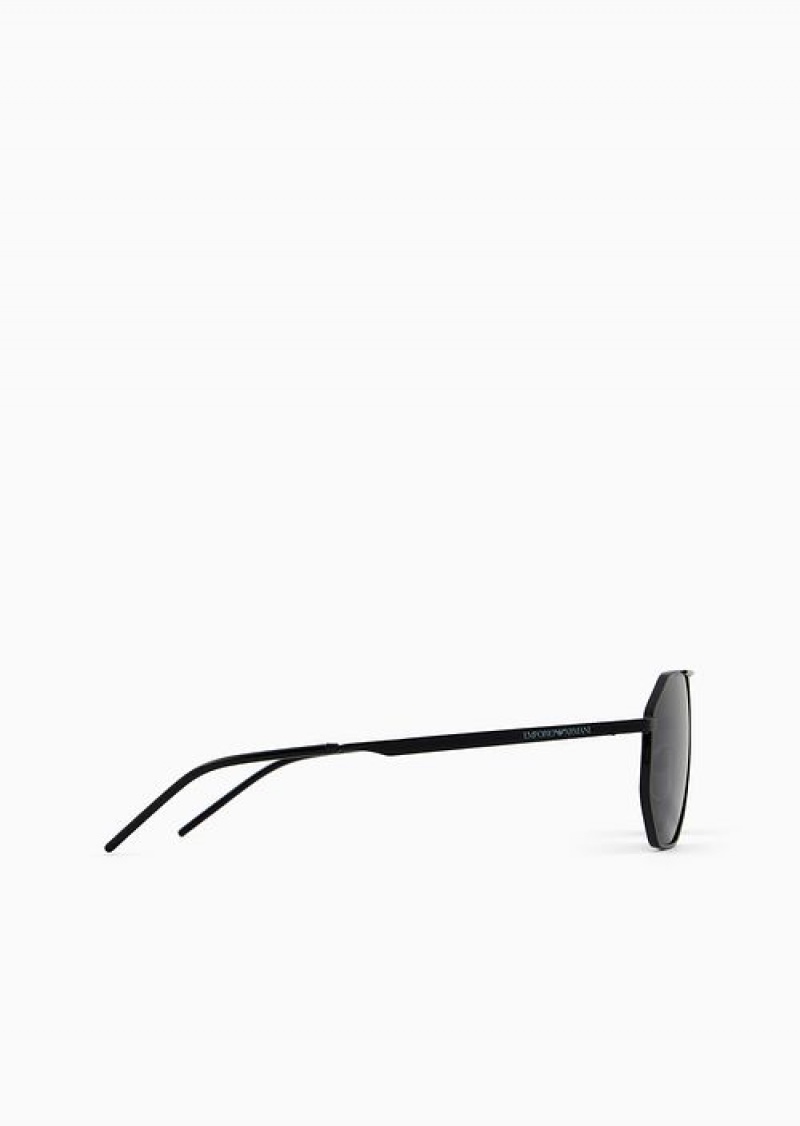 Black Emporio Armani Irregular-shaped Men’s Sunglasses | EA-SN59475