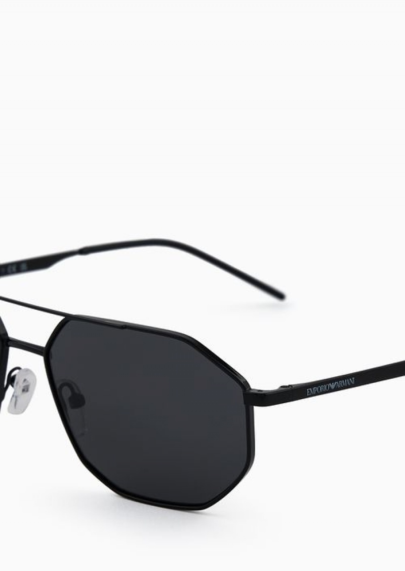 Black Emporio Armani Irregular-shaped Men’s Sunglasses | EA-SN59475